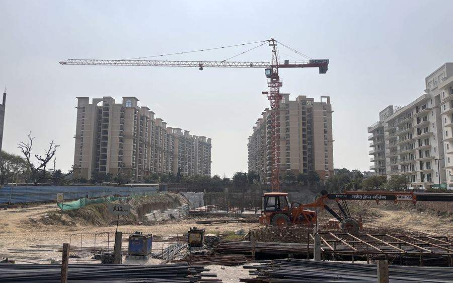 Plant, reinforcement and a tower crane on a JDCPL site